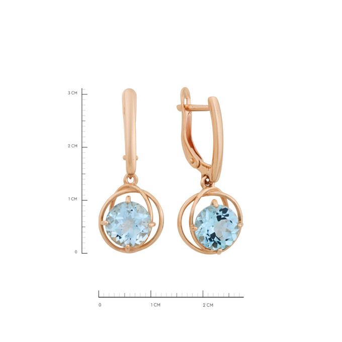 Серьги из золота 585 пробы с топазами, Ц О007 4350 за 43300