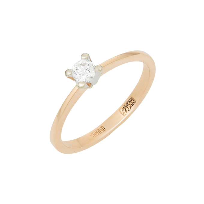 Кольцо из золота 585 пробы c бриллиантом, Л 3507 0290 за 34800