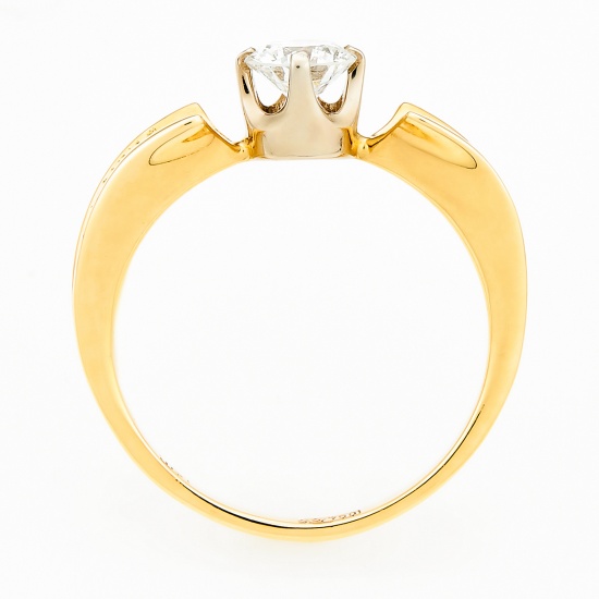 Кольцо из комбинированного золота 750 пробы c 1 бриллиантом, Л06140988 за 130400