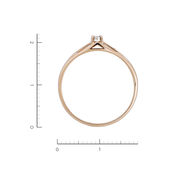 Кольцо из красного золота 585 пробы c 1 бриллиантом, Л37059158 за 8800