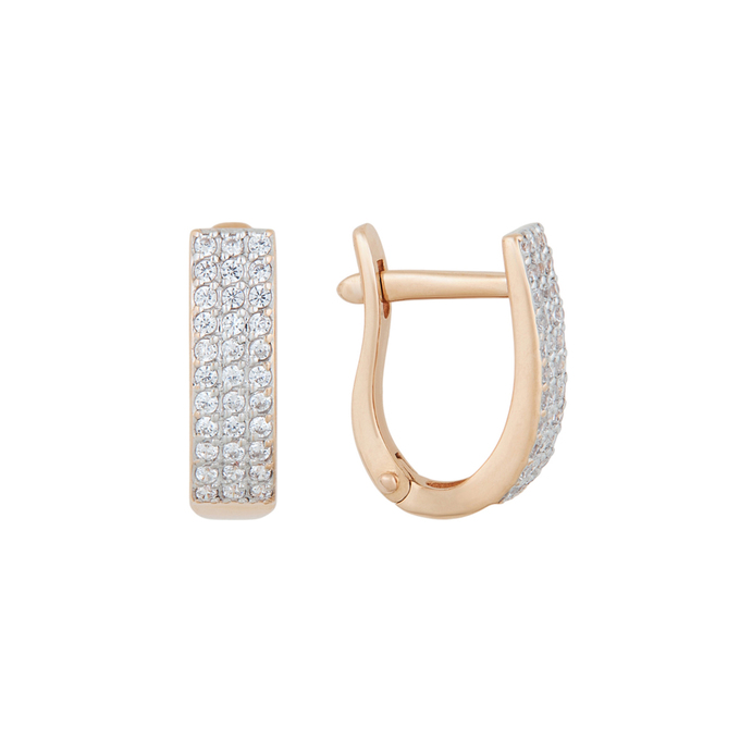 Серьги из золота 585 пробы c фианитами
