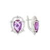 Серьги из золота 585 пробы с фианитами и корундами
