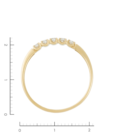 Кольцо из желтого золота 585 пробы c 5 бриллиантами, Л35062478 за 18540
