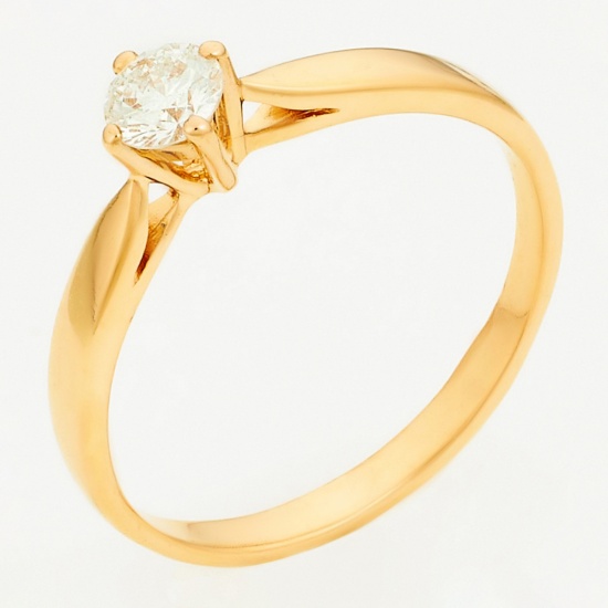 Кольцо из красного золота 585 пробы c 1 бриллиантом, Л36058824 за 35 600 ₽