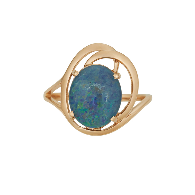 Кольцо из золота 585 пробы c дуплетами, опалом и кварцем, Л 4807 4926 за 51840