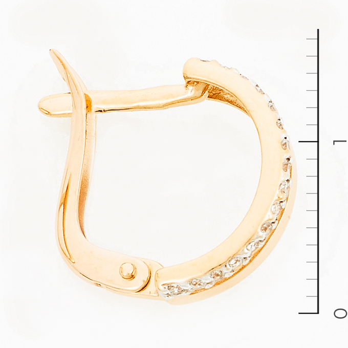 Серьги из красного золота 585 пробы c фианитами