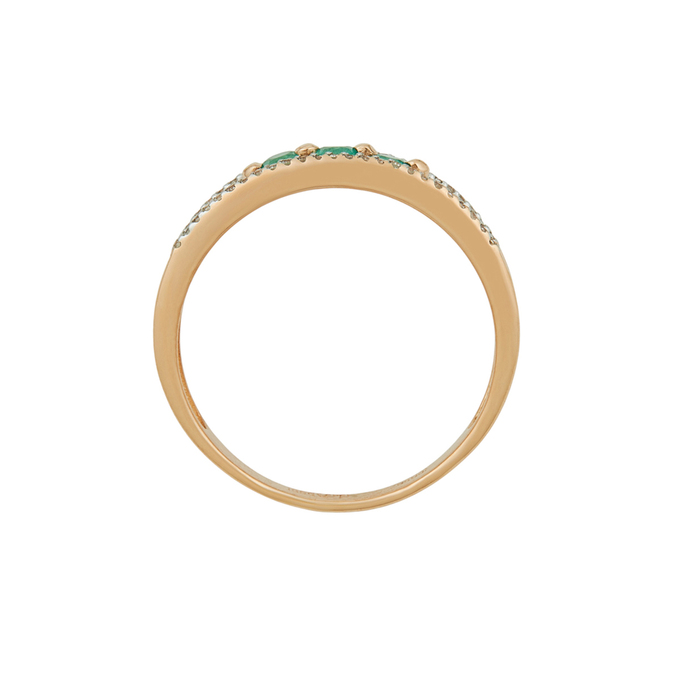 Кольцо из золота 585 пробы c изумрудами и бриллиантами, Л 4508 2750 за 40640