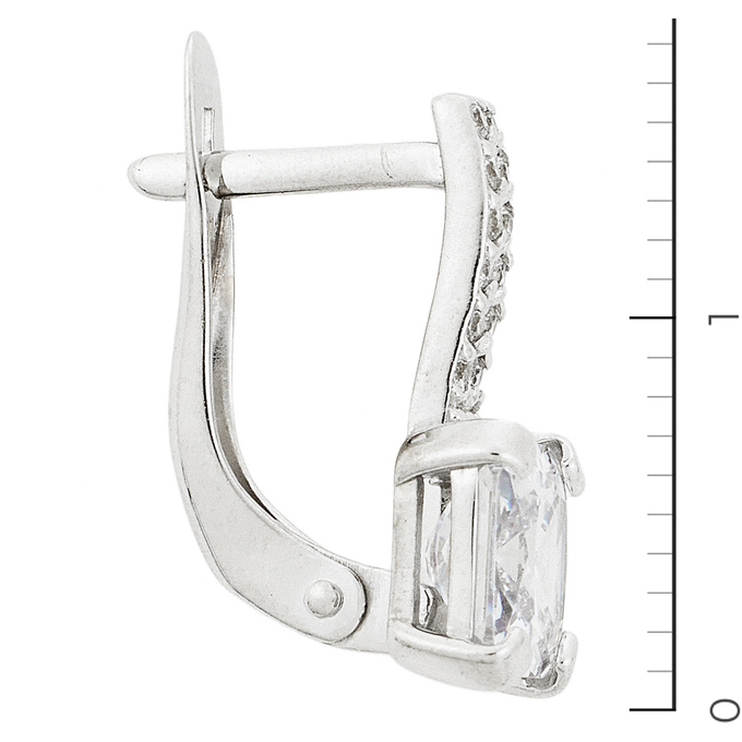 Серьги из белого золота 585 пробы c фианитами