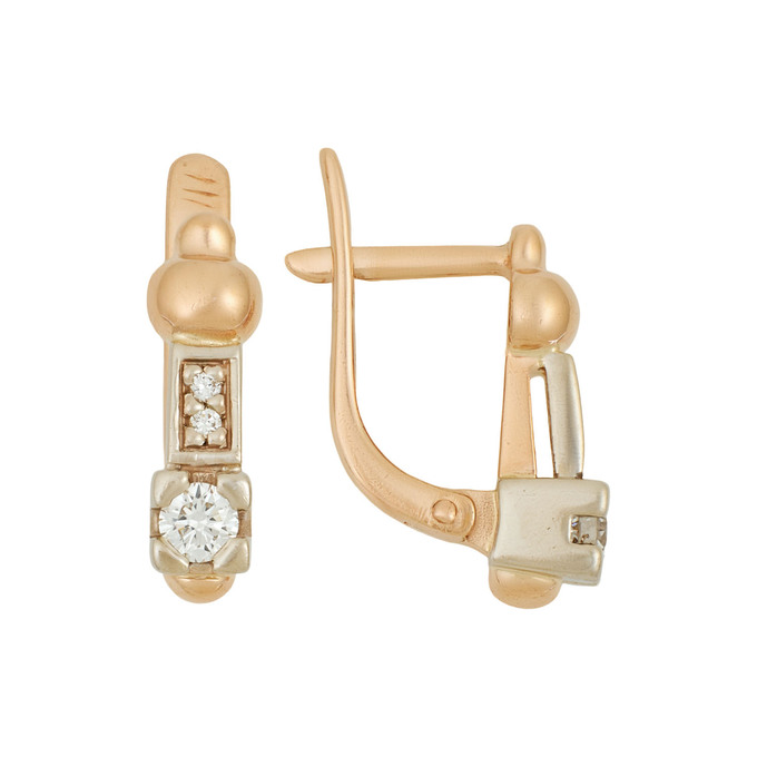 Серьги из золота 585 пробы с бриллиантами, Л 7600 9867 за 68600