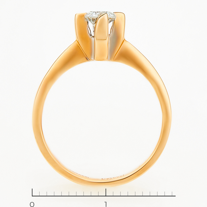 Кольцо из золота 585 пробы c 1 бриллиантом, Л 3908 3540 за 60865