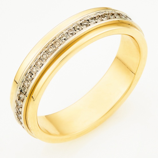 Кольцо из комбинированного золота 585 пробы c 54 бриллиантами