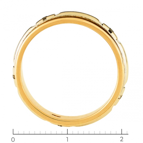 Кольцо из комбинированного золота 585 пробы c 5 бриллиантами, Л63011576 за 18250