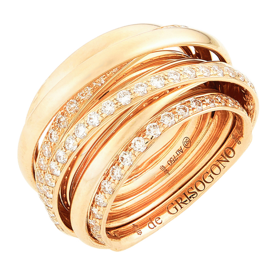 Кольцо из красного золота 750 пробы c 79 бриллиантами, Л28085073 за 590000