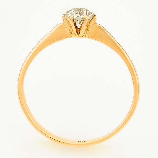 Кольцо из комбинированного золота 585 пробы c 1 бриллиантом, Л23148602 за 42315