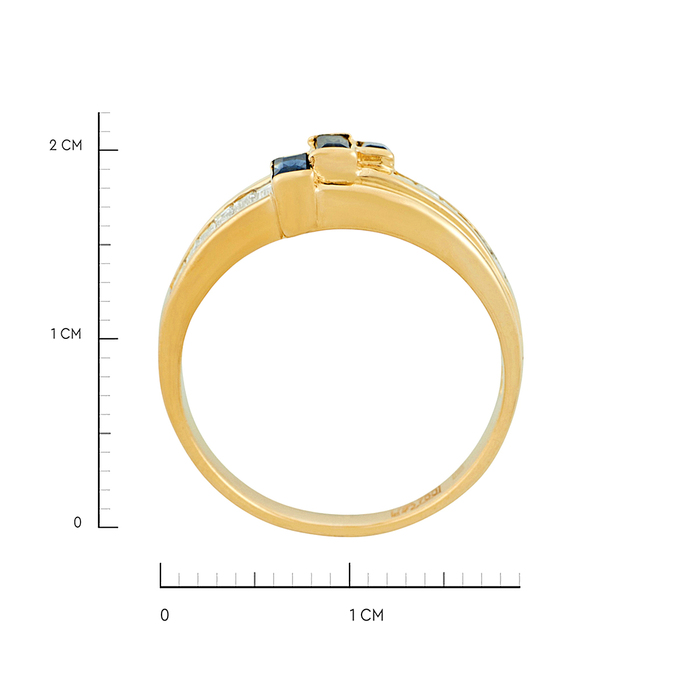 Кольцо из золота 750 пробы c сапфирами и бриллиантами, Л 6002 5764 за 63920
