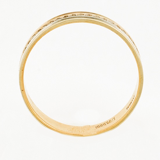 Кольцо из комбинированного золота 585 пробы c 19 бриллиантами, Л64014744 за 9300