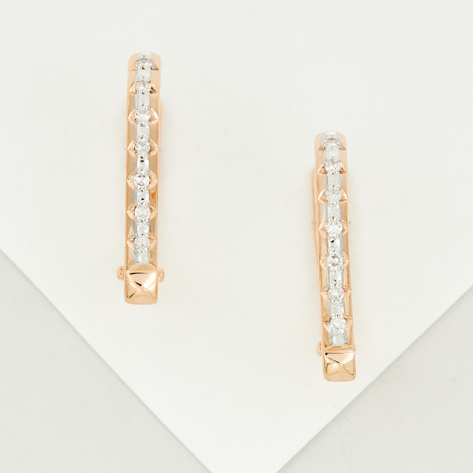 Серьги из золота 585 пробы c 14 бриллиантами