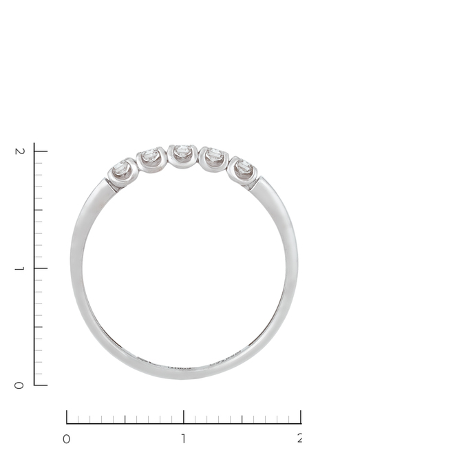 Кольцо из белого золота 585 пробы c 5 бриллиантами, Л 0616 0851 за 16800