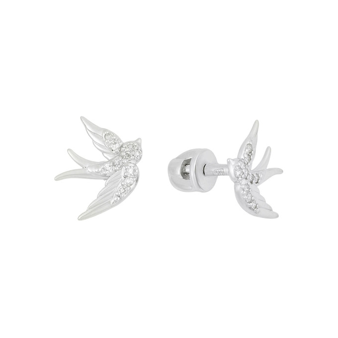 Серьги из золота 585 пробы с бриллиантами, Л 0809 0259 за 16000