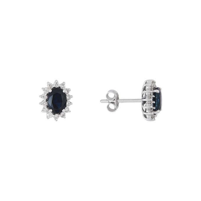 Серьги из золота 750 пробы c сапфирами и бриллиантами, Ц О007 2643 за 85000