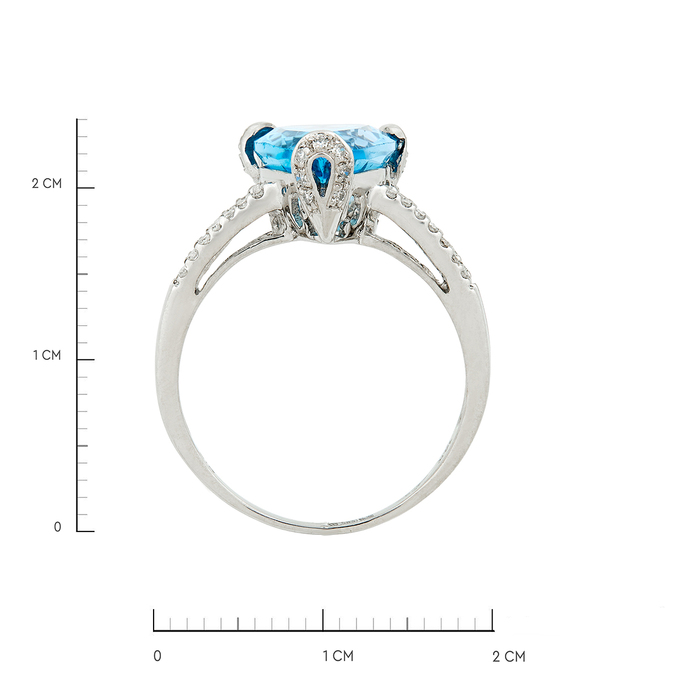 Кольцо из золота 585 пробы c топазом и бриллиантами, Л 4106 8654 за 57330