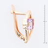 Серьги из золота 585 пробы c 2 аметистами