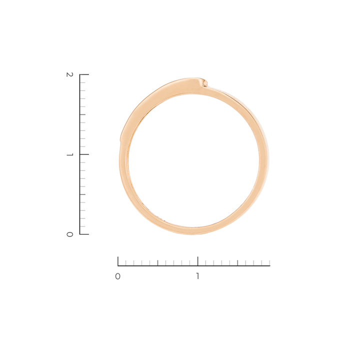 Кольцо из красного золота 585 пробы c 1 бриллиантом
