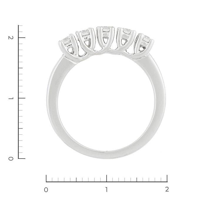 Кольцо из белого золота 750 пробы c 5 бриллиантами, Л 2809 3220 за 57000