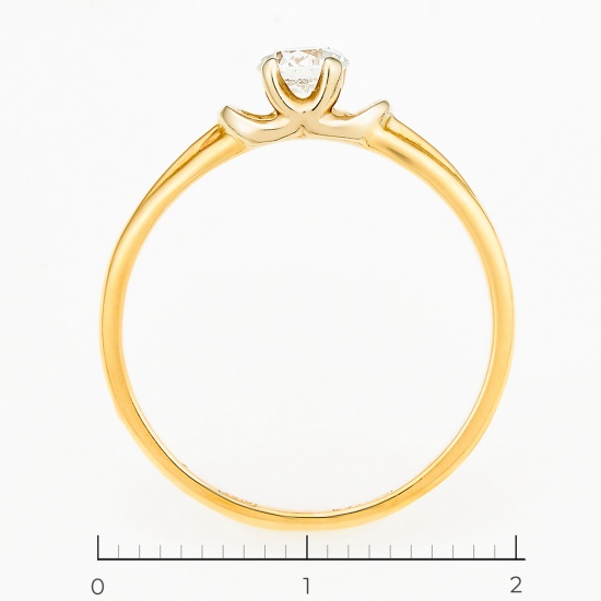 Кольцо из комбинированного золота 750 пробы c 1 бриллиантом, Л64006342 за 53970