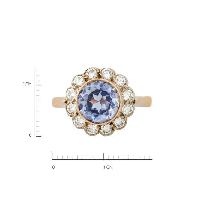 Кольцо из золота 750 пробы с бриллиантами и корундом, Л 5207 0754 за 108000