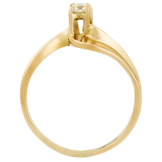 Кольцо из желтого золота 750 пробы c 1 бриллиантом, Л60019643 за 21300
