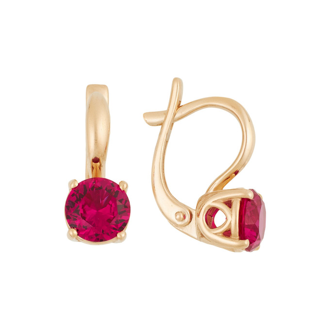 Серьги из золота 585 пробы с корундами, Л 2212 8685 за 30800