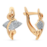 Серьги из красного золота 585 пробы c фианитами