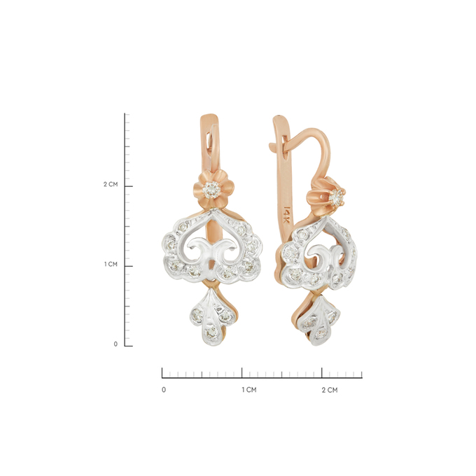 Серьги из золота 585 пробы c бриллиантами, Л 4303 0148 за 112000