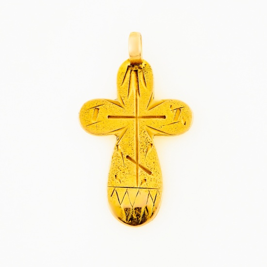 Крестик из желтого золота 56 пробы