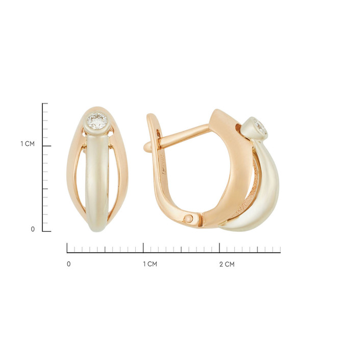 Серьги из золота 585 пробы с бриллиантами, Л 6601 8085 за 62400