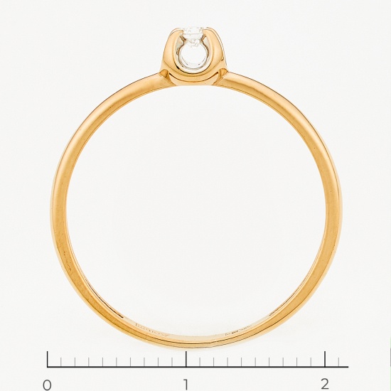 Кольцо из комбинированного золота 585 пробы c 1 бриллиантом, Л47086423 за 10140
