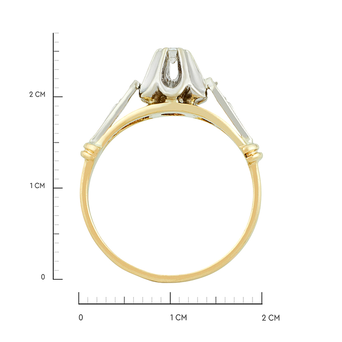 Кольцо из золота 585 пробы c бриллиантом