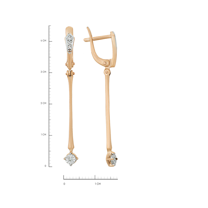 Серьги из золота 585 пробы c бриллиантами, Л 2912 9612 за 34000
