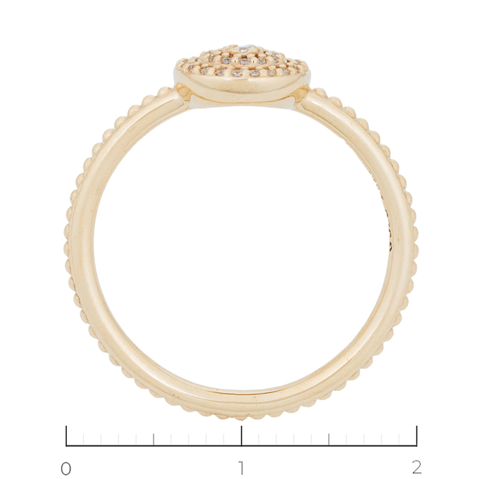 Кольцо из желтого золота 585 пробы c 34 фианитами