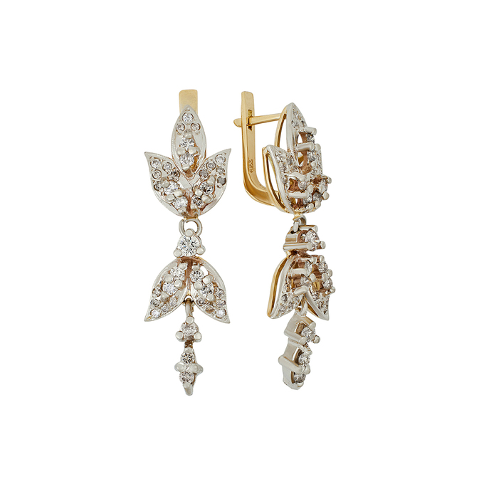 Серьги из золота 750 пробы c бриллиантами, Л 4104 9444 за 137000