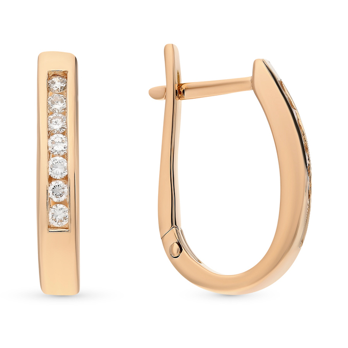 Серьги из красного золота 585 пробы c фианитами