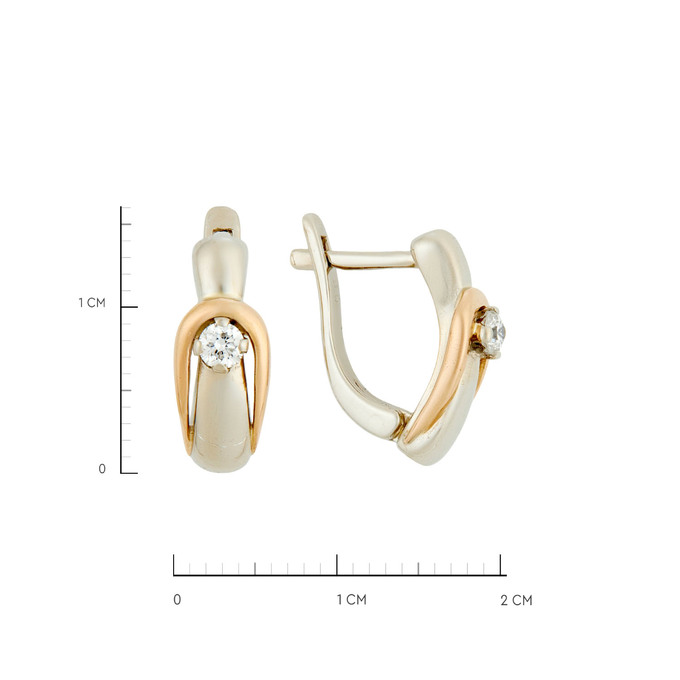 Серьги из золота 585 пробы с бриллиантами, Ц О007 4148 за 61400