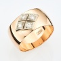Кольцо из комбинированного золота 583 пробы c 4 бриллиантами 134269 фото 1
