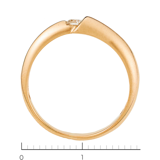 Кольцо из красного золота 585 пробы c 1 бриллиантом, Л61020429 за 13950