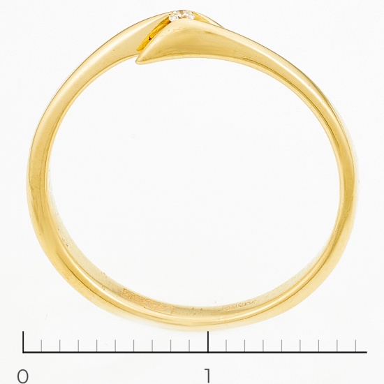 Кольцо из желтого золота 585 пробы c 1 бриллиантом, Л46074550 за 8340