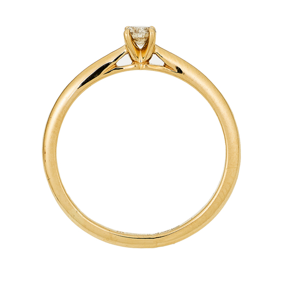 Кольцо из желтого золота 585 пробы c 1 бриллиантом, Л18111089 за 12300