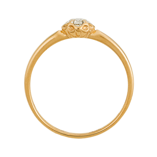 Кольцо из комбинированного золота 585 пробы c 1 бриллиантом, Л06158834 за 7450