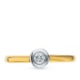 Кольцо из комбинированного золота 750 пробы c 1 бриллиантом 092502 фото 2