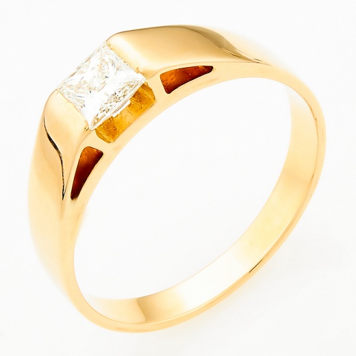 Кольцо из желтого золота 750 пробы c 1 бриллиантом Л31099604 фото 1